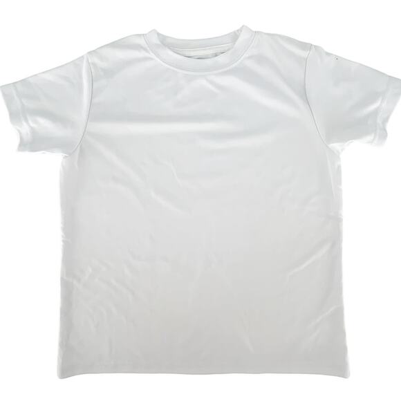 Unisex Kids Tee Shirt Top Crew Neck Short Sleeves No Tags Solid White T-Shirt - Picture 1 of 8